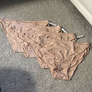 4 pk - Reveal Lingerie Women's High-Leg Brief Underwear - Beige Satin